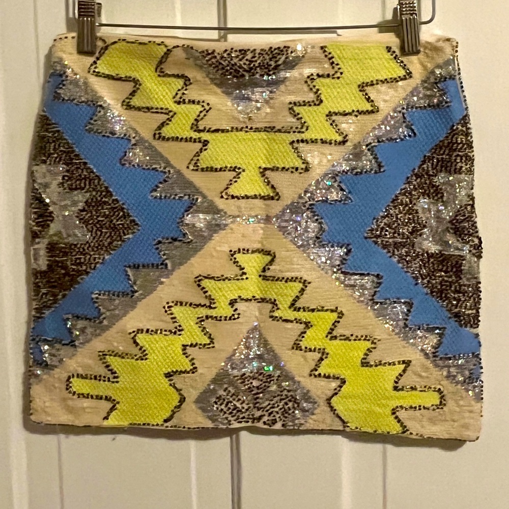 Beaded Pattern Mini Skirt English Rose Small